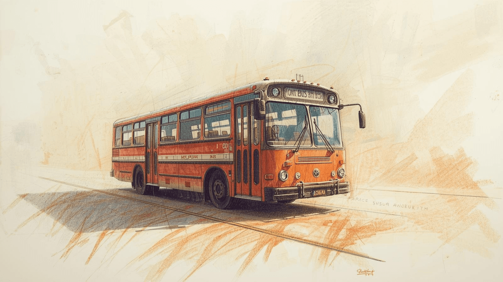 Illustration of a person waiting at a quiet bus stop