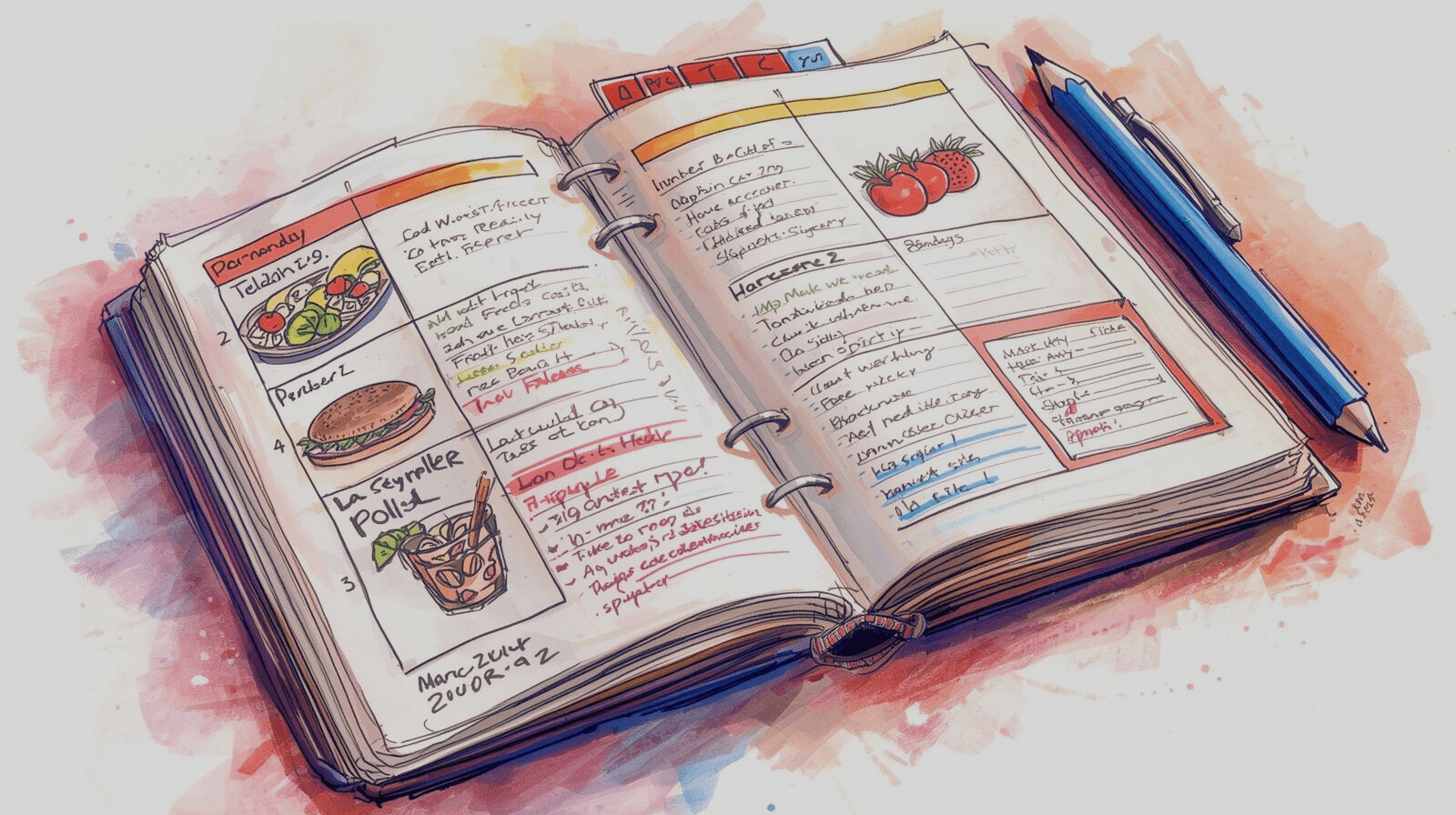 Animated person cooking dinner